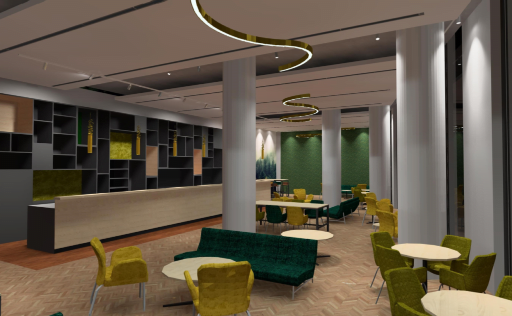 3D render horeca lichtplan