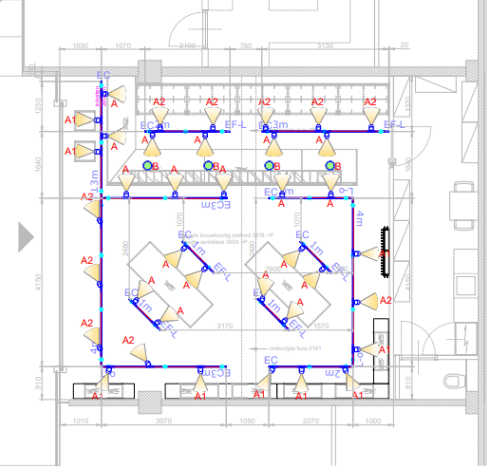 Plan d'éclairage de la chocolaterie