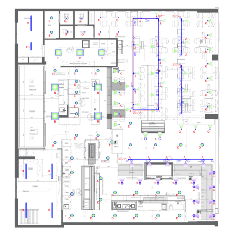 Lichtstudie positietekening