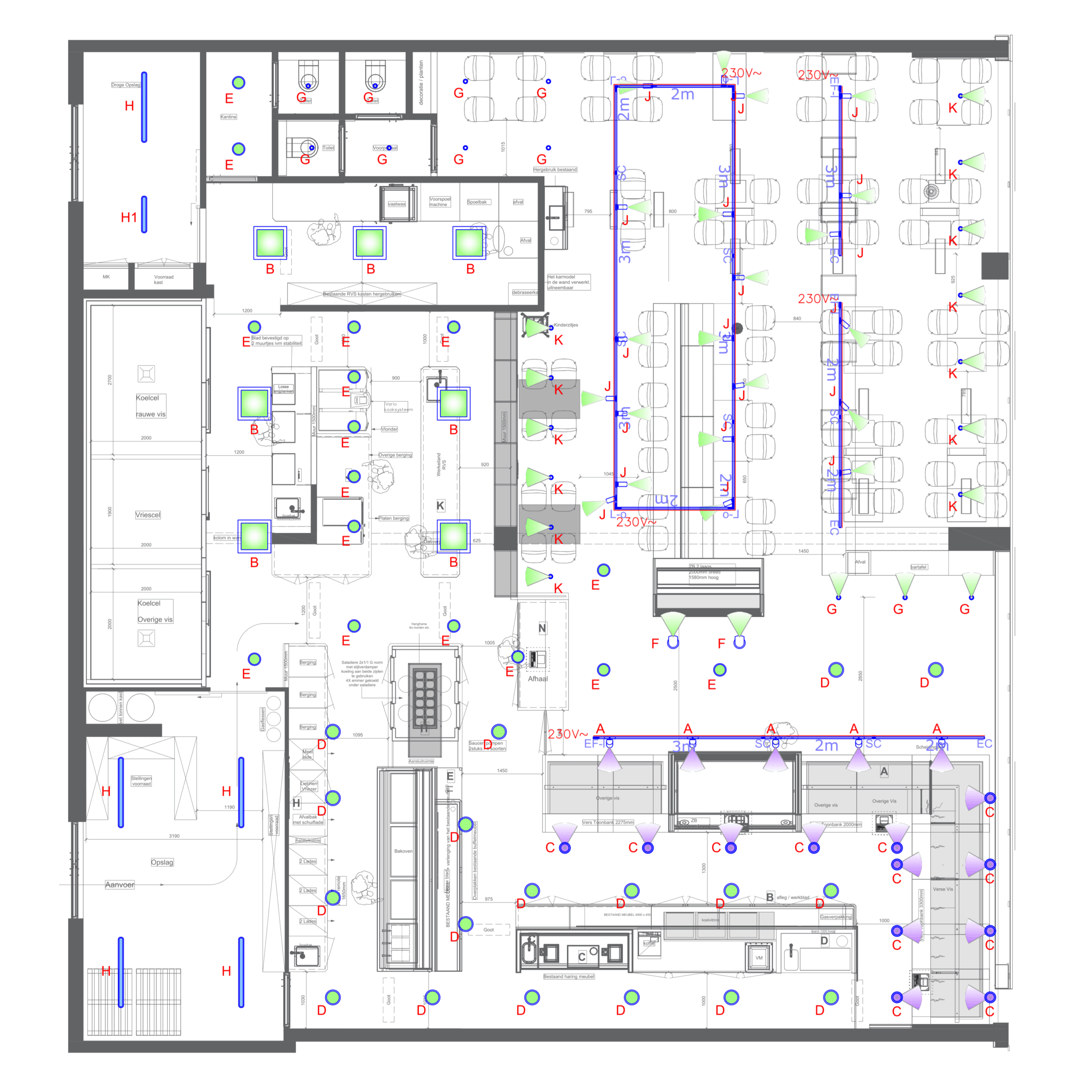 Lichtstudie positietekening