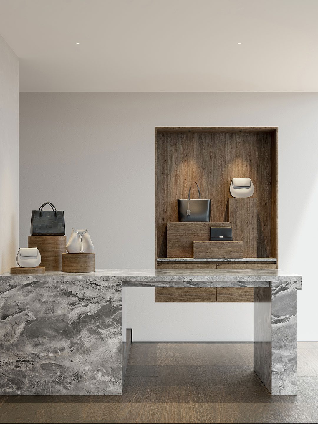 Nisverlichting in luxe winkel met accentlicht