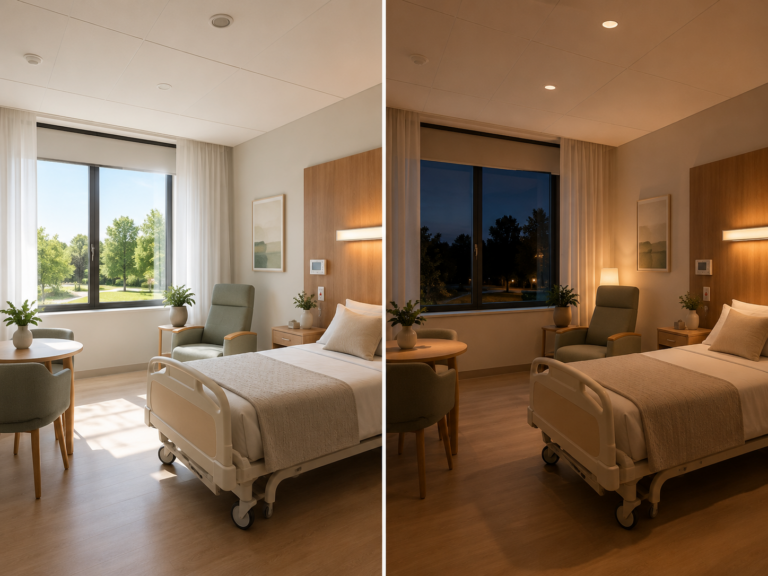 zorgverlichting-daglicht-avondlicht-patientenkamer Lixero